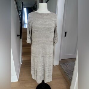 NWT Tommy Bahama Cedar Shimmer Elbow Sleeve Dress – Size L – Natural